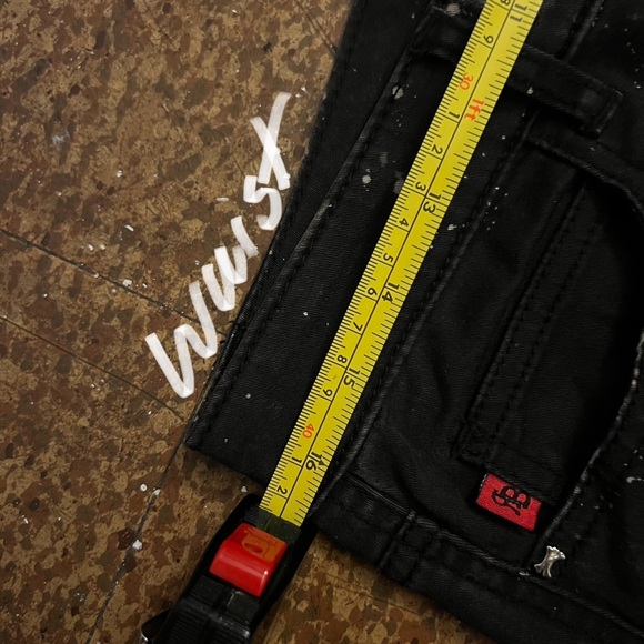 Royal Bones Distressed and Splatter Print Black Skinny Jeans - Picture 11 of 12